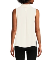 Vince Camuto Luxe Crepe de Chine Sleeveless Cowl Neck Tank Top