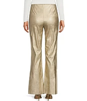 Vince Camuto Metallic Coated Flare Leg Pull-On Pants