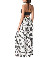 Vince Camuto Midnight Shadow Wide Leg Pull-On Swim Cover-Up Pants
