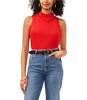 Vince Camuto Mock Neck Sleeveless Mesh Top