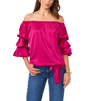 Vince Camuto Off The Shoulder 3/4 Ruffle Sleeve Blouse