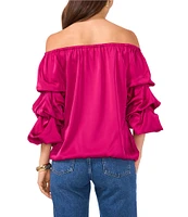 Vince Camuto Off The Shoulder 3/4 Ruffle Sleeve Blouse