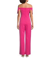 Vince Camuto Off-The-Shoulder Sleeveless Straight Leg Jumpsuit