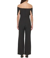 Vince Camuto Off-The-Shoulder Sleeveless Straight Leg Jumpsuit