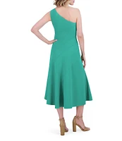 Vince Camuto One Shoulder Fit and Flare Midi Dress