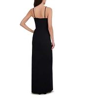 Vince Camuto Origami Draped Neck Sleeveless Ball Gown