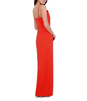 Vince Camuto Origami Draped Neck Sleeveless Ball Gown