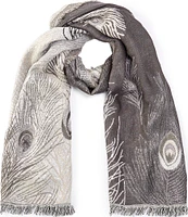 Vince Camuto Peacock Feather Jacquard Scarf Wrap