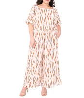 Vince Camuto Plus Size Coordinating Tie Front Wide Leg Pull-On Pants