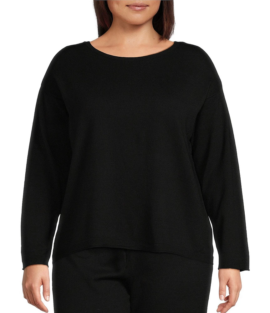 Vince Camuto Plus Size Crew Neck Long Sleeve Blouse