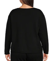 Vince Camuto Plus Size Crew Neck Long Sleeve Blouse