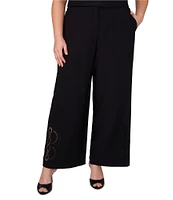 Vince Camuto Plus Size Embroidered Cutout Wide Leg Pants