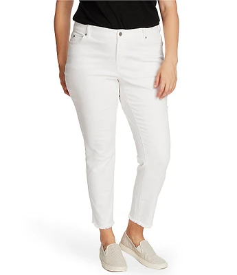 Vince Camuto Plus Size Frayed Hem Skinny Ankle Jeans