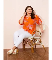 Vince Camuto Plus Size Frayed Hem Skinny Ankle Jeans
