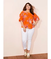 Vince Camuto Plus Size Frayed Hem Skinny Ankle Jeans