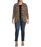 Vince Camuto Plus Size Knit Leopard Drape Cardigan