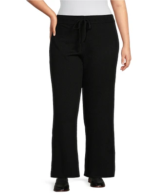 Vince Camuto Plus Size Knit Wide-Leg Drawstring Pant