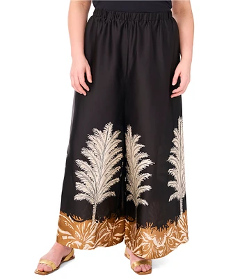 Vince Camuto Plus Size Leaf Printed Wide Leg Coordinating Pants