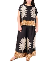 Vince Camuto Plus Size Leaf Printed Wide Leg Coordinating Pants