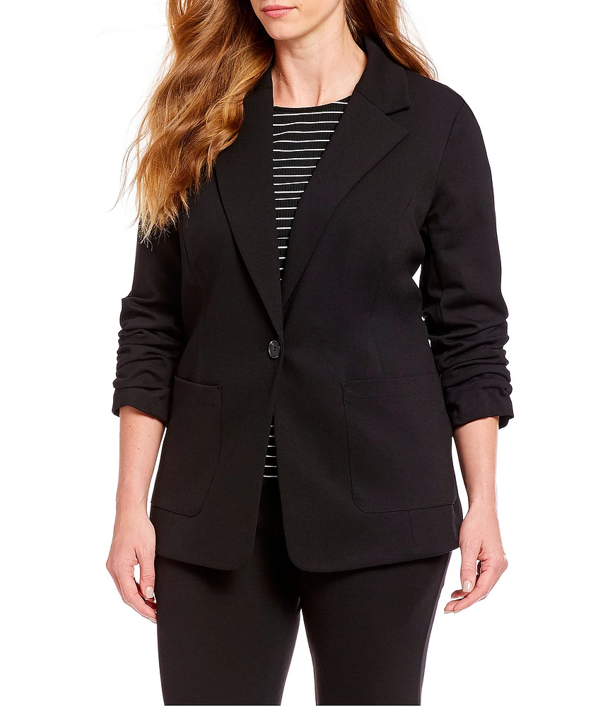 Vince Camuto Plus Size Ruched Sleeve Blazer