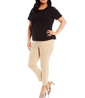 Vince Camuto Plus Size Short Sleeve Crew Neck Solid Knit Tee Shirt