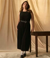 Vince Camuto Plus Size Sleeveless Crew Neck Keyhole Back Knit Maxi Dress