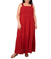 Vince Camuto Plus Size Square Neck Sleeveless Empire Waist Maxi Dress