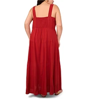 Vince Camuto Plus Size Square Neck Sleeveless Empire Waist Maxi Dress