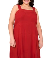 Vince Camuto Plus Size Square Neck Sleeveless Empire Waist Maxi Dress