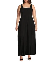 Vince Camuto Plus Size Square Neck Sleeveless Empire Waist Maxi Dress