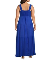 Vince Camuto Plus Size Square Neck Sleeveless Empire Waist Maxi Dress