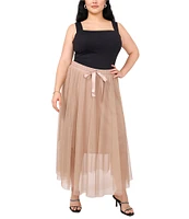 Vince Camuto Plus Size Tulle Front Tie Skirt