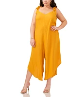 Vince Camuto Plus Size V Neck Sleeveless Jumpsuit