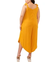 Vince Camuto Plus Size V Neck Sleeveless Jumpsuit