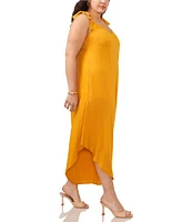 Vince Camuto Plus Size V Neck Sleeveless Jumpsuit