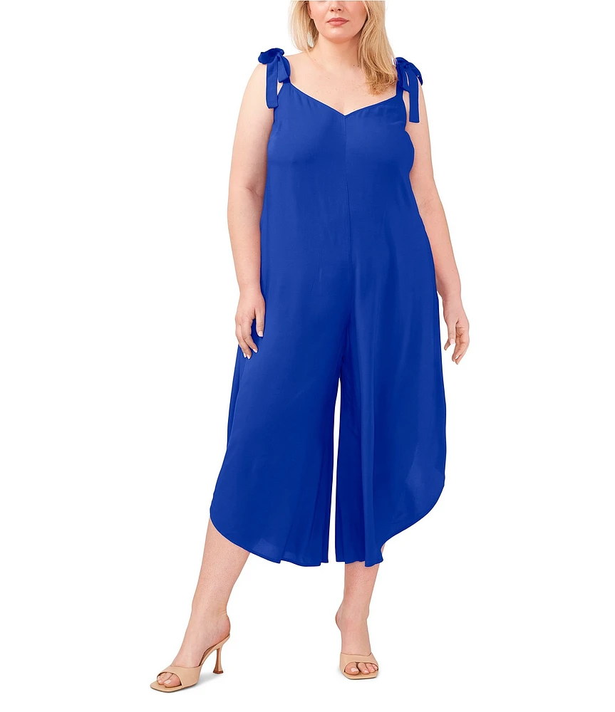 Vince Camuto Plus Size V Neck Sleeveless Jumpsuit