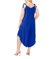 Vince Camuto Plus Size V Neck Sleeveless Jumpsuit