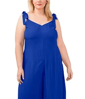 Vince Camuto Plus Size V Neck Sleeveless Jumpsuit