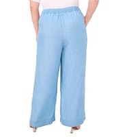 Vince Camuto Plus Size Woven Drawstring Wide Leg Pants