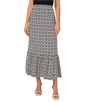 Vince Camuto Printed Midi A-Line Skirt