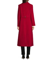 Vince Camuto Pure Wool Single Breasted Point Collar Button Front Maxi Coat