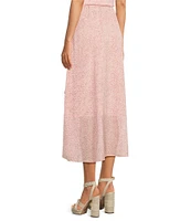 Vince Camuto Raining Dots Print Faux Wrap Woven Yoryu Midi Skirt