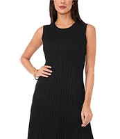 Vince Camuto Ribbed Crew Neck Sleeveless Sweater Midi Dress