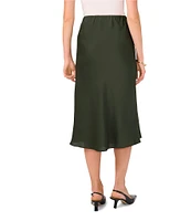 Vince Camuto Satin High Waisted Open Slit A-Line Slip Skirt