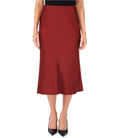 Vince Camuto Satin High Waisted Open Slit A-Line Slip Skirt