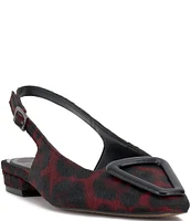 Vince Camuto Savy Leopard Print Calf Hair Slingback Flats