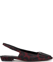 Vince Camuto Savy Leopard Print Calf Hair Slingback Flats