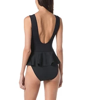 Vince Camuto Scuba High Neck Skirted One Piece Swimsuit