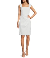 Vince Camuto Scuba Knit Square Neck Sleeveless Bodycon Dress