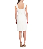 Vince Camuto Scuba Knit Square Neck Sleeveless Bodycon Dress